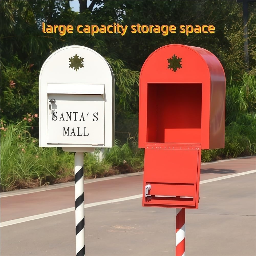 Outdoor Standing Metal Mailbox with Lock, Mail Box with Flip-Down Door, Large Capacity Mailboxes for House, Yard, Garden(Yellow)