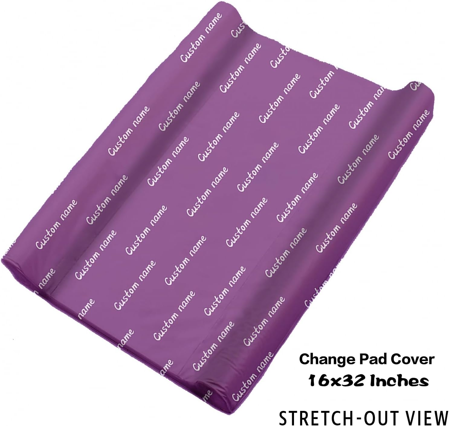 Personalized Crib Bedding Set for Baby Girls, Purple Hippo Pattern Custom Name Baby Crib Sets 5-Pcs, Double Layer Baby Blanket Fitted Sheet Changing Pad Cover Rug Wall Art Set