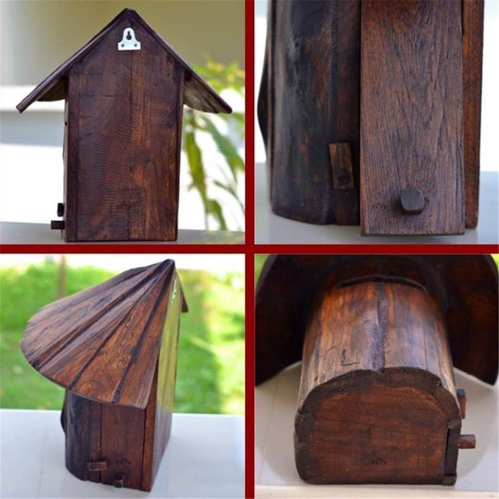 Wooden Mailbox, Handicraft Wall-Mounted Outdoor Mailbox Wooden Postbox Creative Retro Mailbox