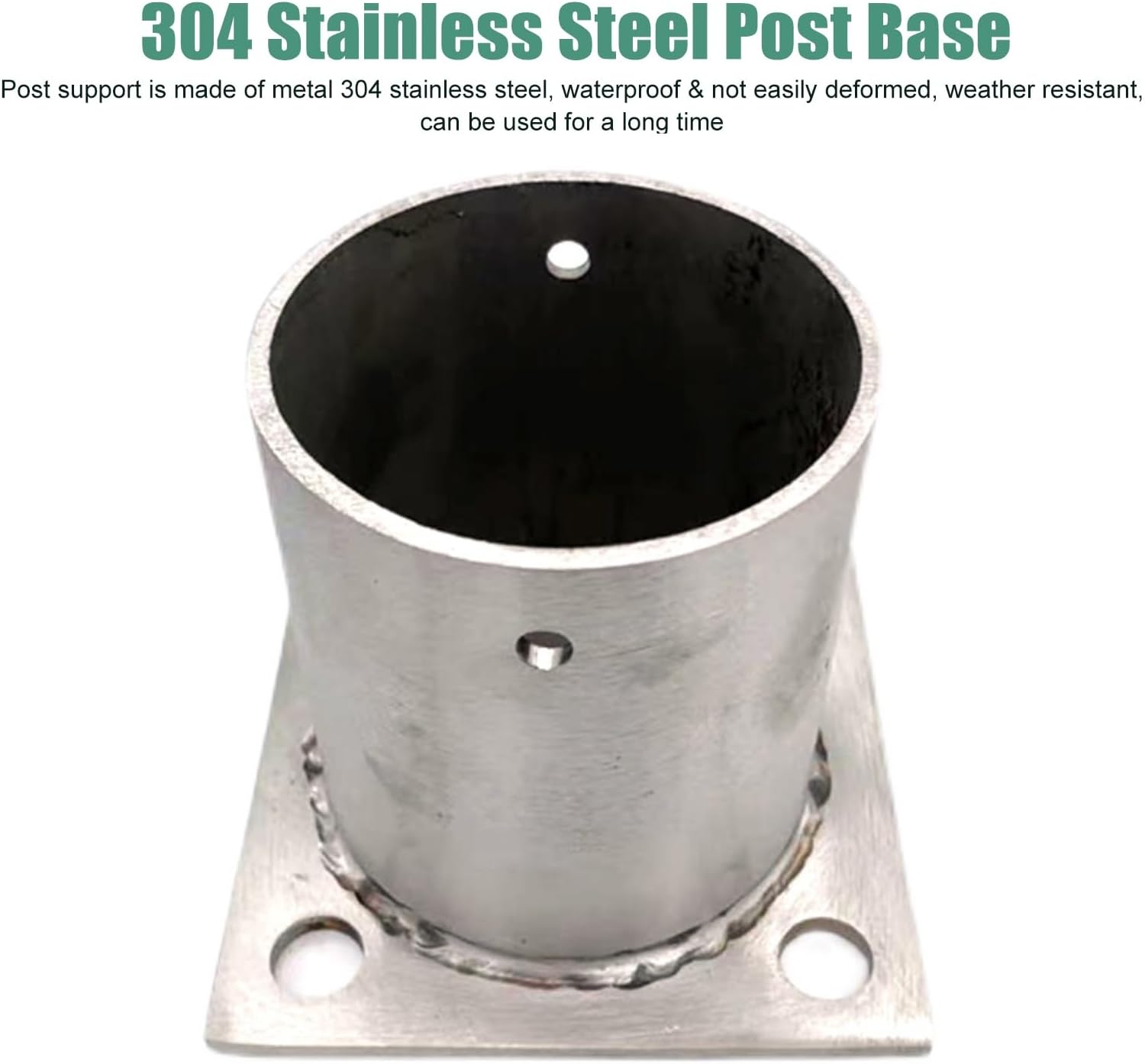 CMYUN Round Post Base Bracket 304 Stainless Steel, Concrete Wood Floor Post Bracket Anchor Outdoor, DIY Mailbox Pergola Deck Fence Railing Support Kit(Dia - 150mm(5.91in))