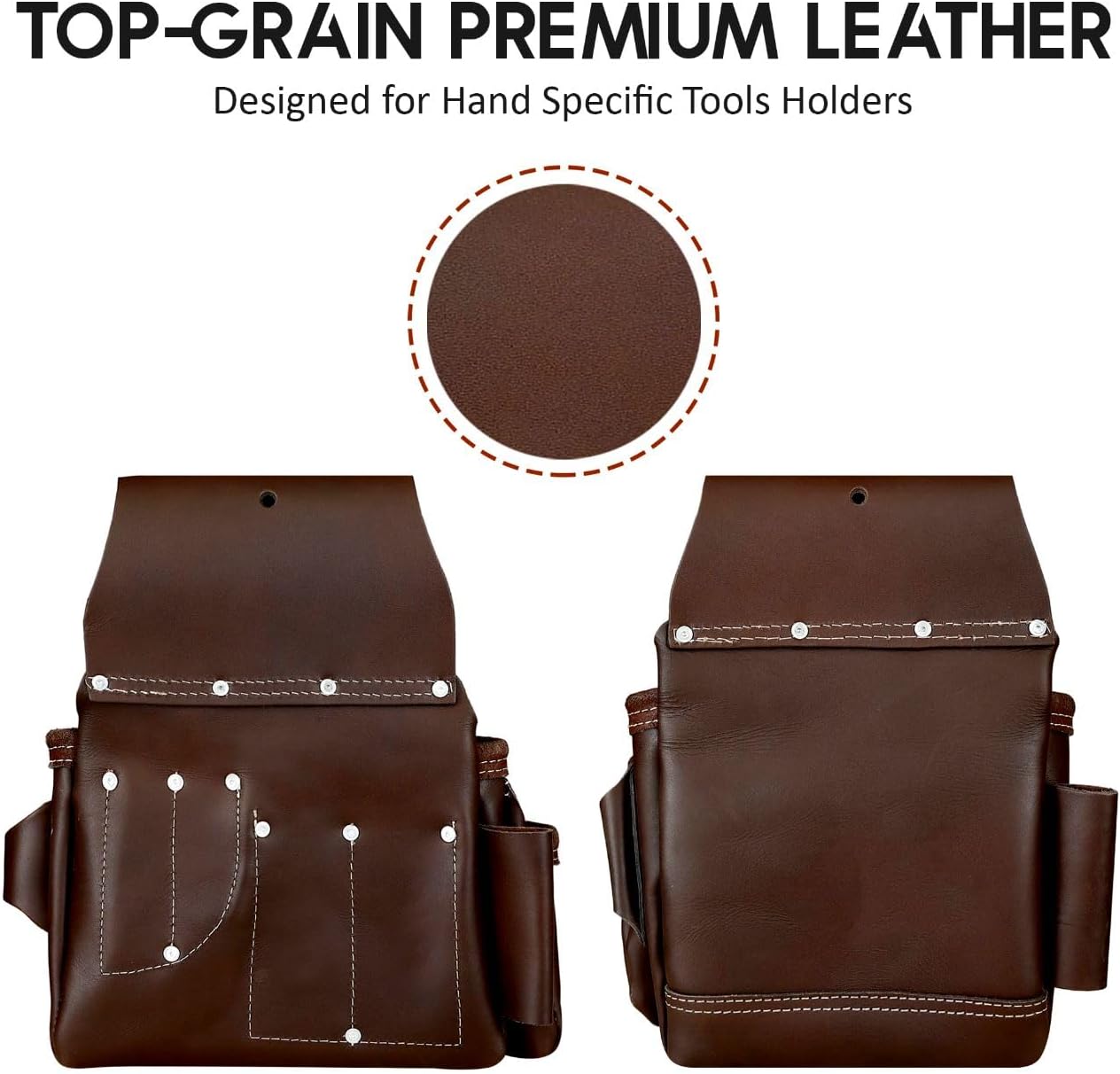 ABRIX Heavy Duty Tool Belt for Men – 4MM Thick Genuine Leather, Brass Buckle & Rivets | Foam Padded Comfort | 28-Pocket Carpenter & Framing Rig | Fits Waist 32 to 52 Inches | Professional Work Belt