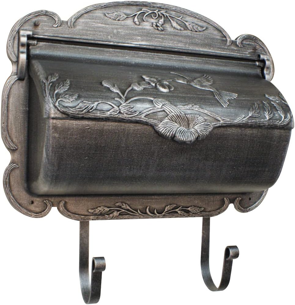 Special Lite Hummingbird Horizontal Wall Mount Mailbox - Swedish Silver Aluminum Mailbox for Wall Mount - SHB-1004-SW
