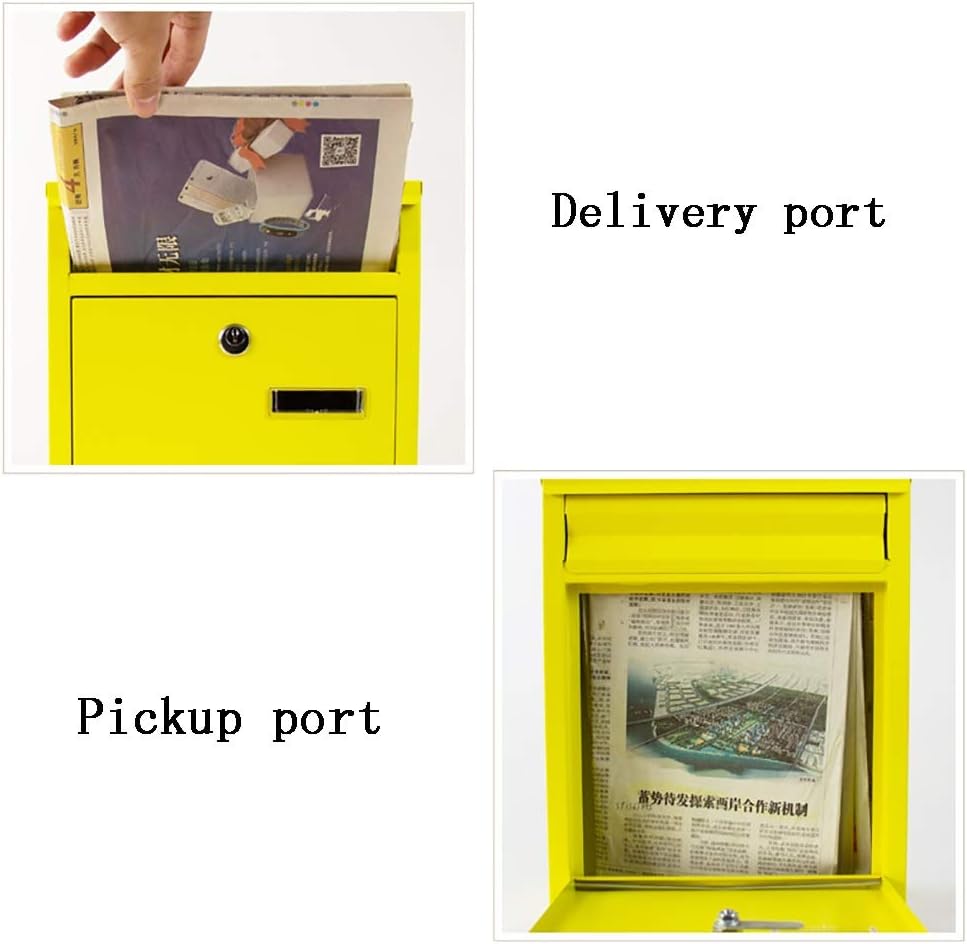 Letterboxes Mailbox Wall-Mounted Mail Boxes Community Postbox Letter Box Villa Letter Box Creative Villa Rainproof Retro Mailbox (Grey) (Green)