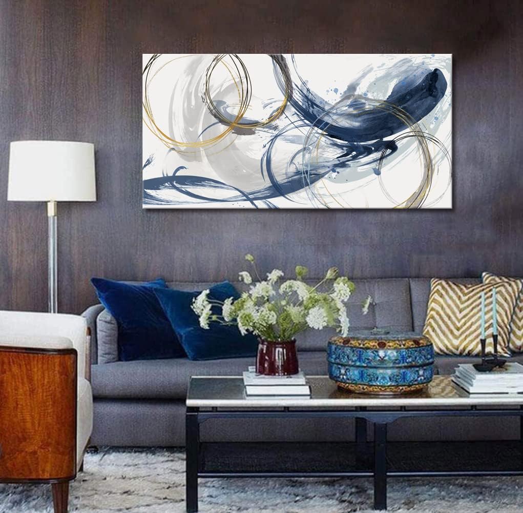 Sxurmtiie lagre Canvas Wall Art Abstract Art Paintings Blue Fantasy Colorful Graffiti on White Background 30inch x60inch Modern Artwork wall Decor for Living Room Bedroom Kitchen