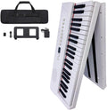 Foldable Digital Piano 88 Keys, Portable Keyboard Piano with Speakers, Wireless Function, Pedal, Sheet Music Stand and Carry Bag for Practice and Performance(White)