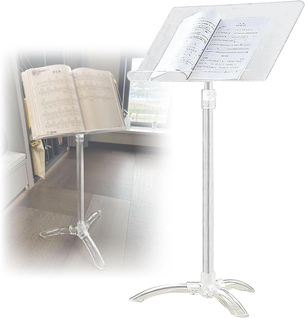 Sheet Music Stand, Acrylic Music Book Stand, Orchestral Music Stand, Podium Stand, Cook Book Stand, Stable Floor Reading Stand For Sheet Music