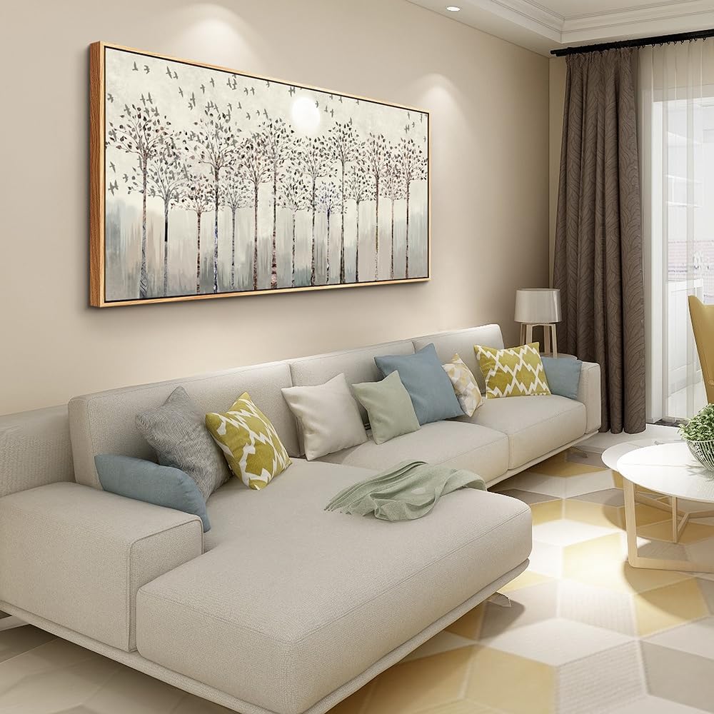 Scenery Abstract Wall Painting Framed Canvas Wall Art For Living Room Large Size Wall Decorations For Bedroom Office Wall Decor Pictures Artwork Canvas Prints Home Boho Wall Decor Natural Wood Framed