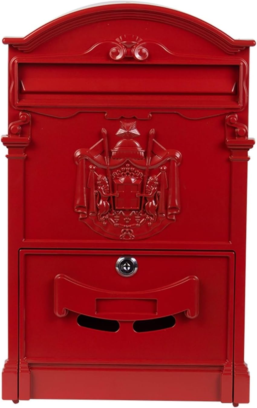 letterbox Wall Mount Locking Vintage Lockable Metal Mailboxe Large Capacity Postbox Security Mail Box for Receiving Mail
