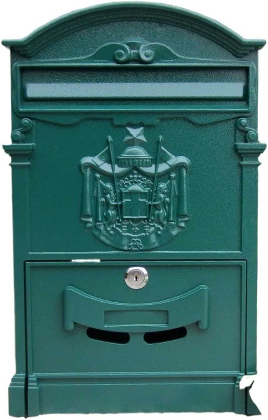 letterbox Wall Mount Locking Vintage Lockable Metal Mailboxe Large Capacity Postbox Security Mail Box for Receiving Mail