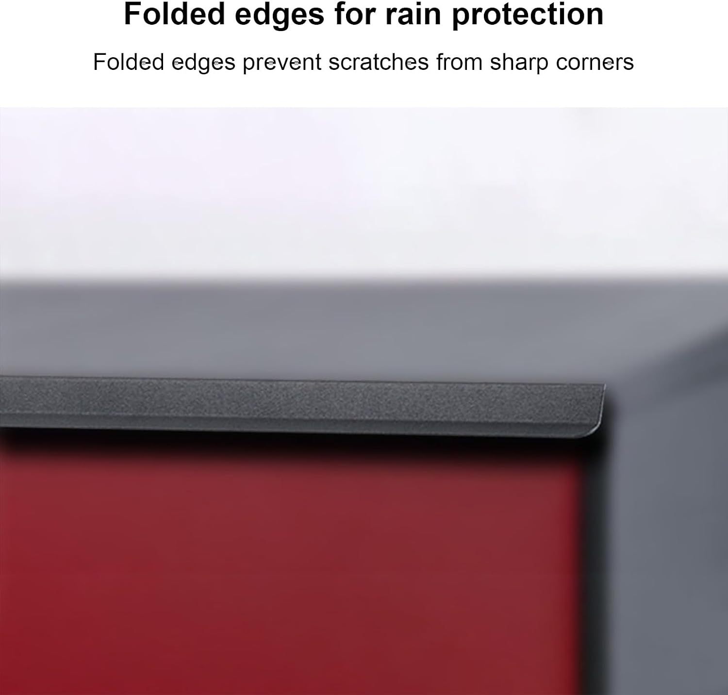 Wall Mounted Mailbox with Brushed Finish, Aluminum Handle, Noise-Reducing Pad, Folded Rain Protection Design, Wall Mounted Metal Mailbox with Lock for Home(Wine red,36X33X12CM_Combination)