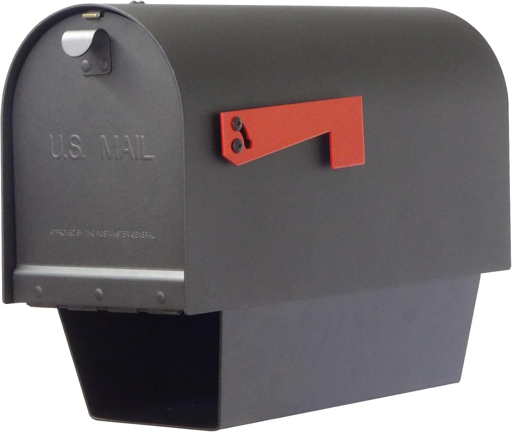 Special Lite Titan Steel Curbside Mailbox with Paper Tube with Springfield Post - Black Aluminum Mailbox with Post - SCH2016S-SPK710-BLK