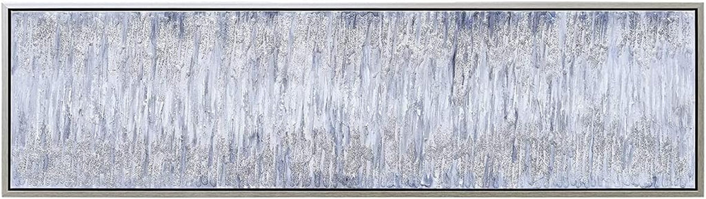 Empire Art Direct Abstract Wall Art Textured Hand Painted Canvas by Martin Edwards, Champagne Silver Frame, 20' x 72', Gray Field