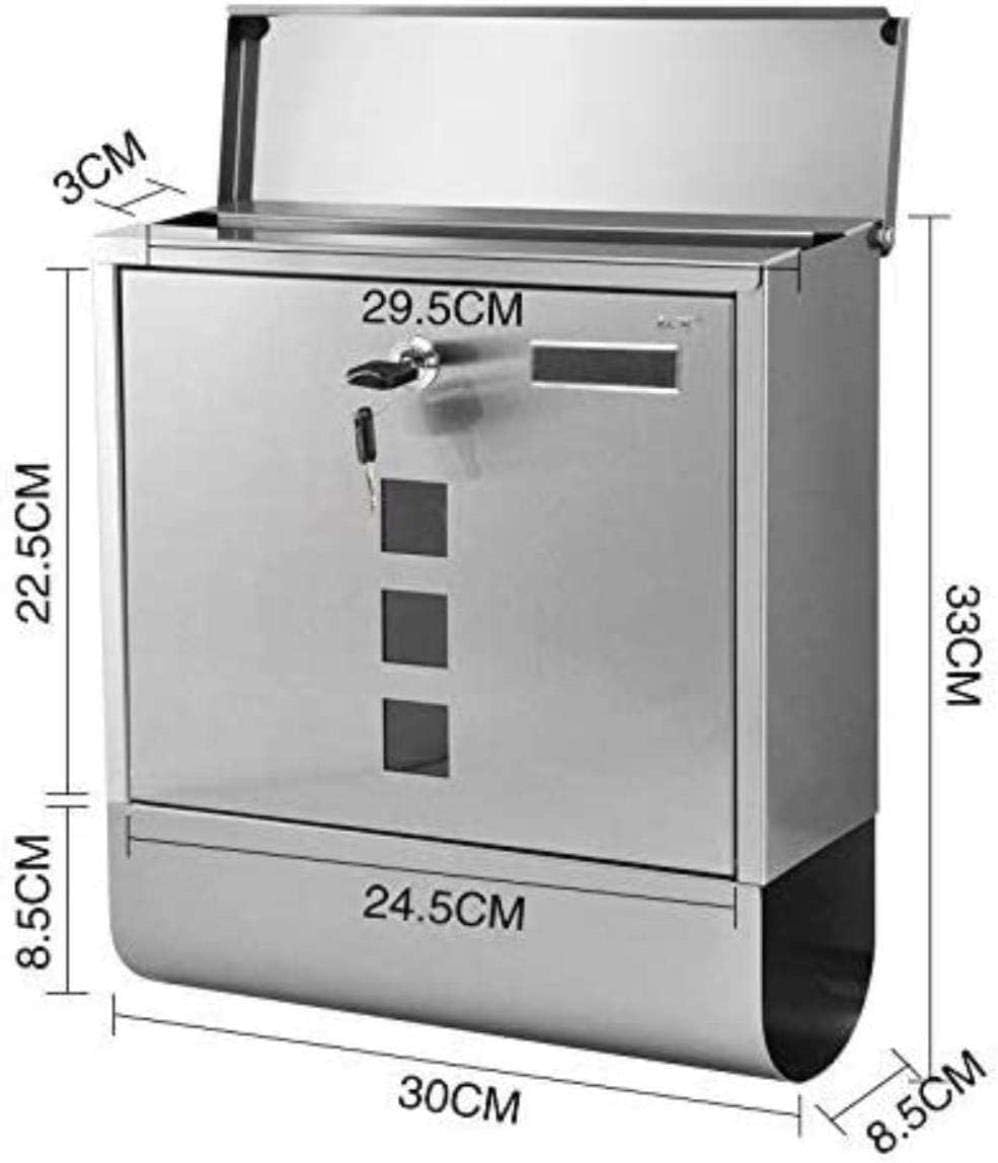 Mailbox Stainless Steel Outdoor Wall Lock Report Box Waterproof Letter Box Postbox Suggestion Box
