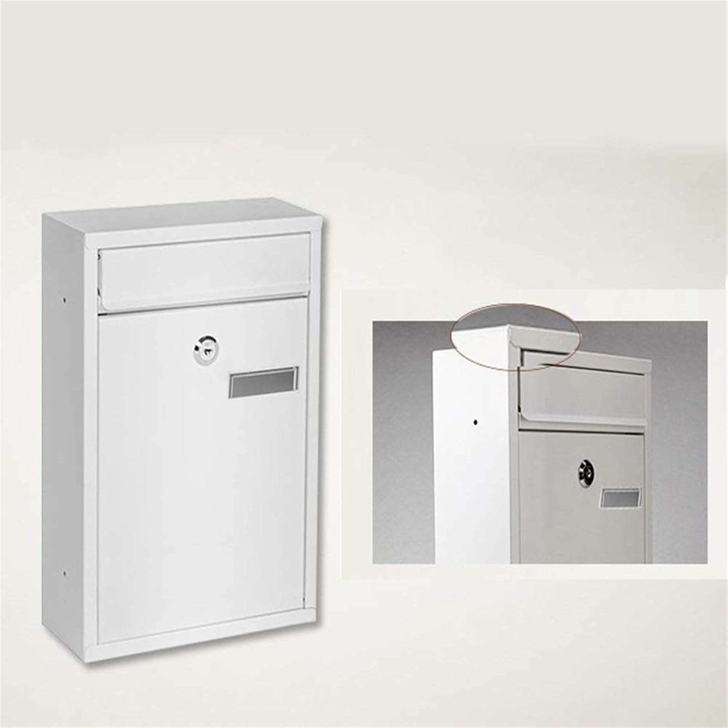 Wall-Mount Mailbox Wall-Mount Letterboxes Locking Mailboxes Wall Mounted Vertical Key Lock Drop Mail Box Medium Capacity Rust-Proof Metal Post Box