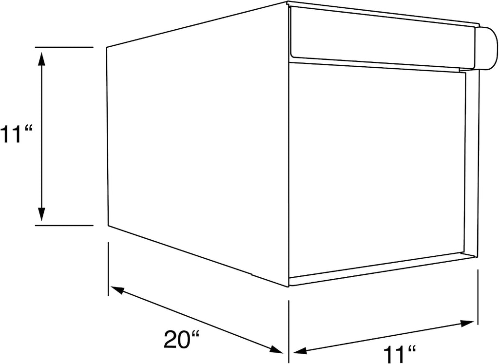 Town Square XL by Bravios - Extra Large Capacity Mailbox with Post - White