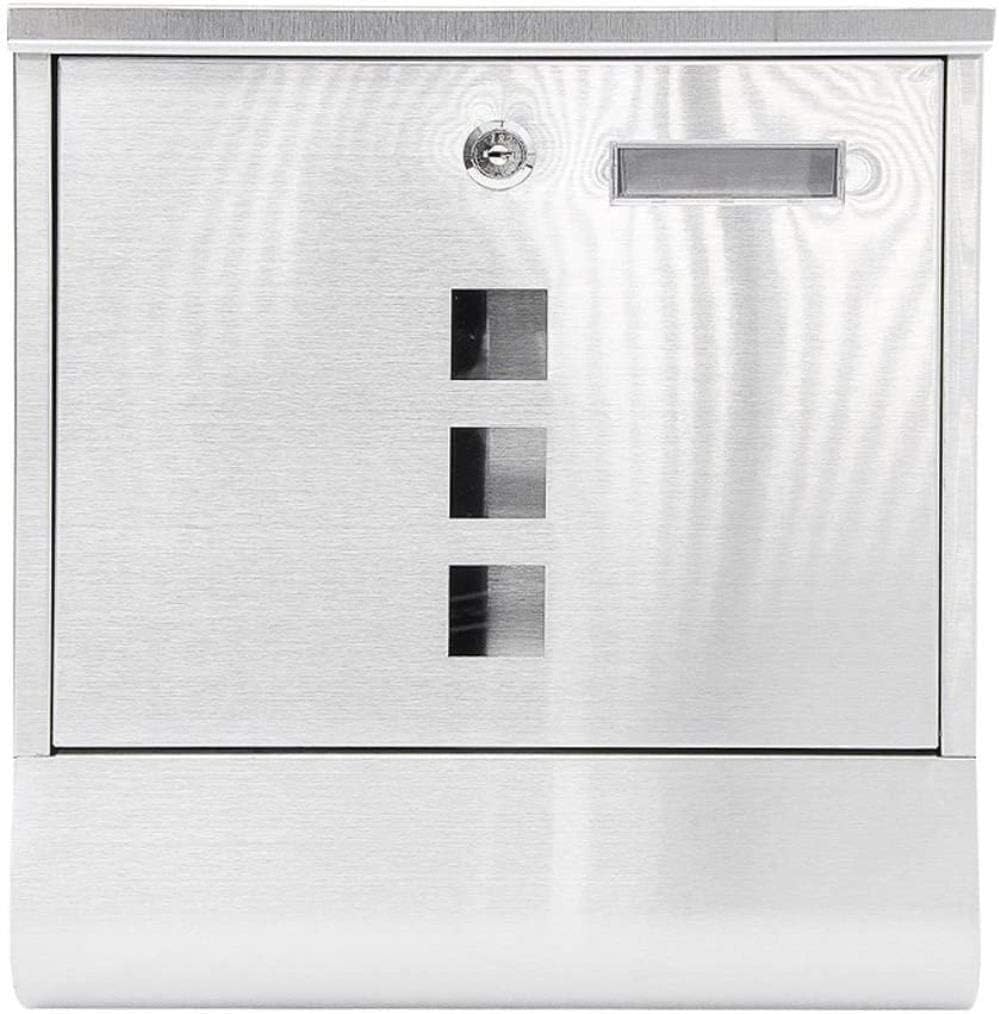 Mailbox Postbox Stainless Steel Letter Box with Lock Newspaper Box Outdoor Waterproof Outdoor Wall Suggestion Box