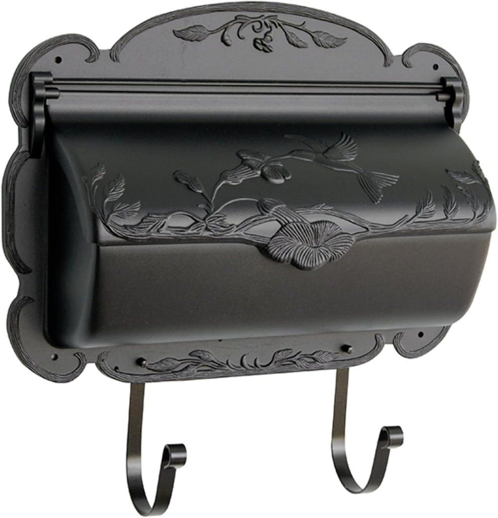 Special Lite Hummingbird Horizontal Wall Mount Mailbox - Black Aluminum Mailbox for Wall Mount - SHB-1004-BLK