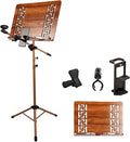 Solid Wood Guzheng Music Stand, Music Stand, Tripod Support Feet Provide Greater Stability, Can Be Used Sitting Or Standing, Sheet Music Stand with Violin Hanger,Wood-17cm*45cm*75cm