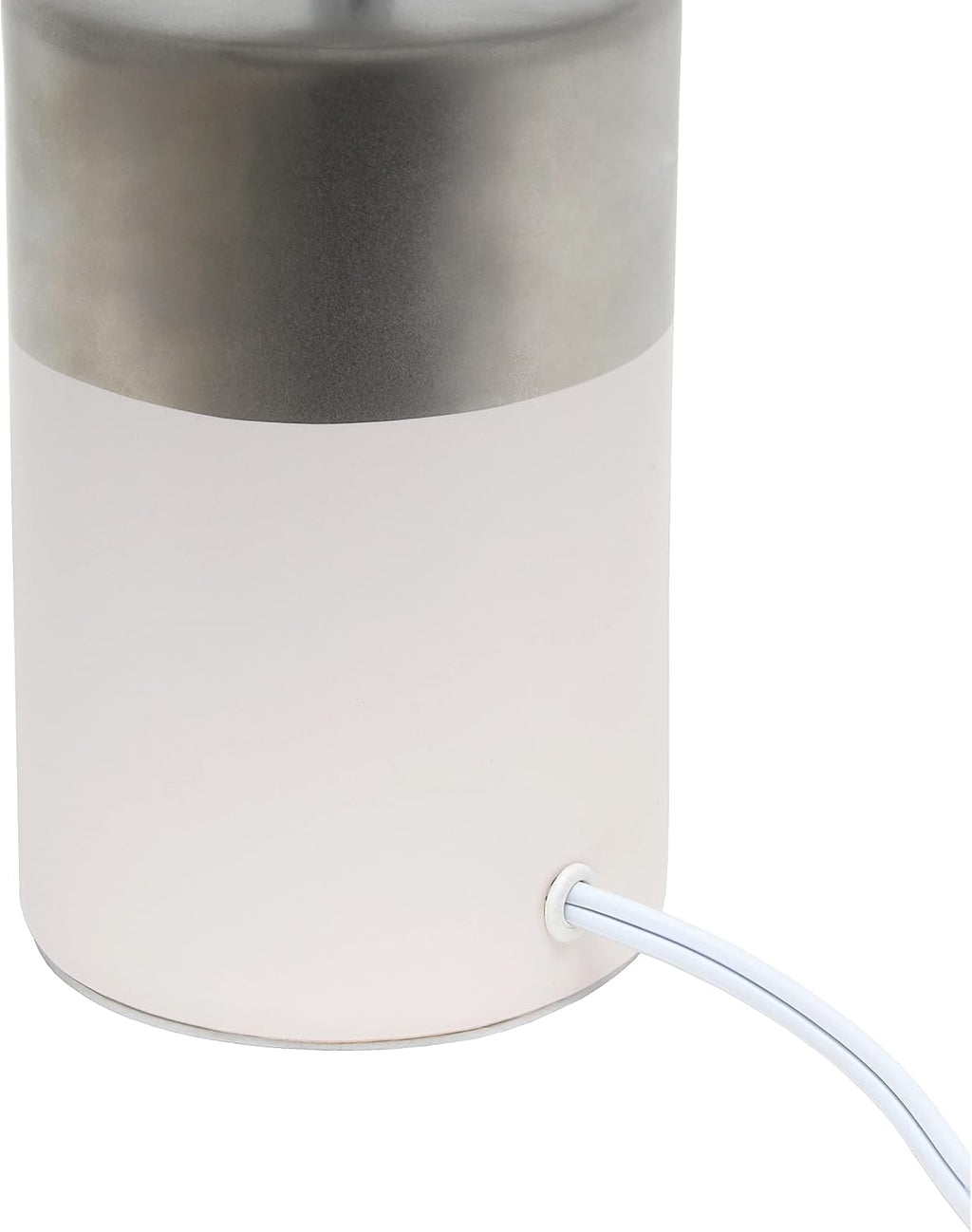 Simple Designs LT1114-OFF Two Toned Split Colors Basics Porcelain Bedside Table Lamp, Silver and Off White(Pack of 9)