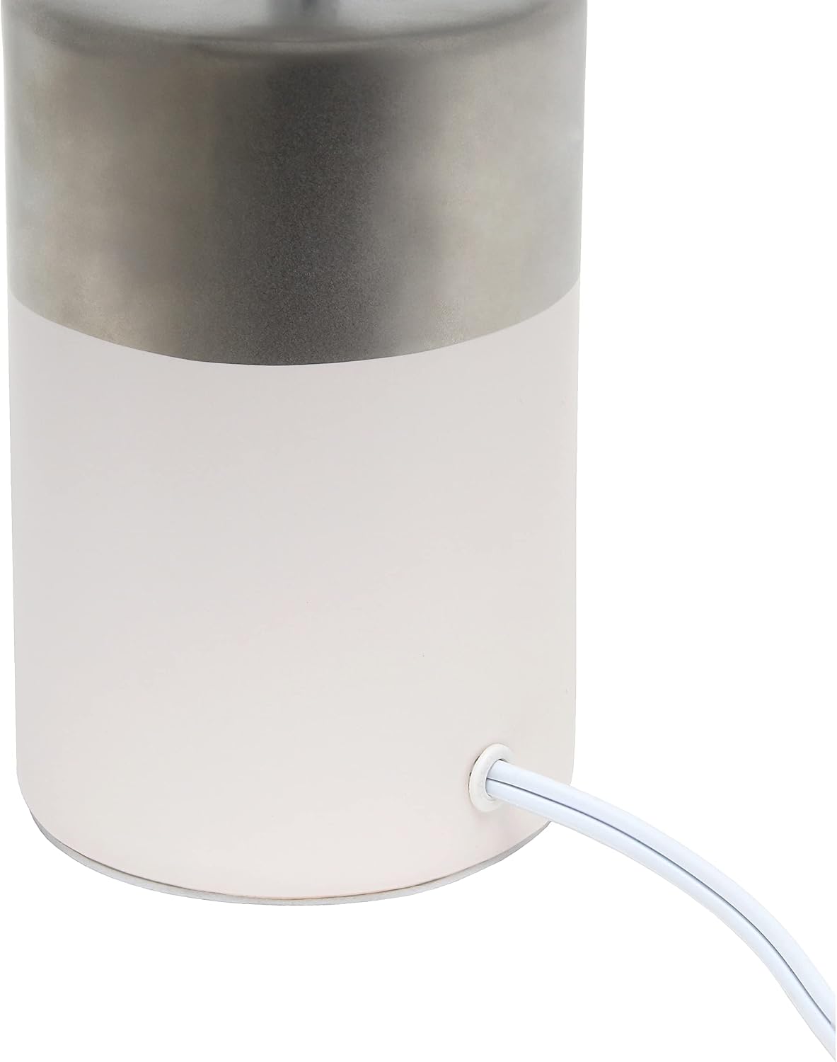 Simple Designs LT1114-OFF Two Toned Split Colors Basics Porcelain Bedside Table Lamp, Silver and Off White(Pack of 9)