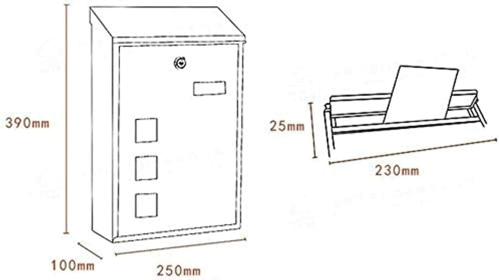 Weatherproof Outside Stainless Steel Postbox, Secure Letterbox Mailboxes Letter Box