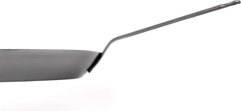Matfer Bourgeat 062003 Black Steel Round Frying Pan, 10 1/4-Inch, Gray