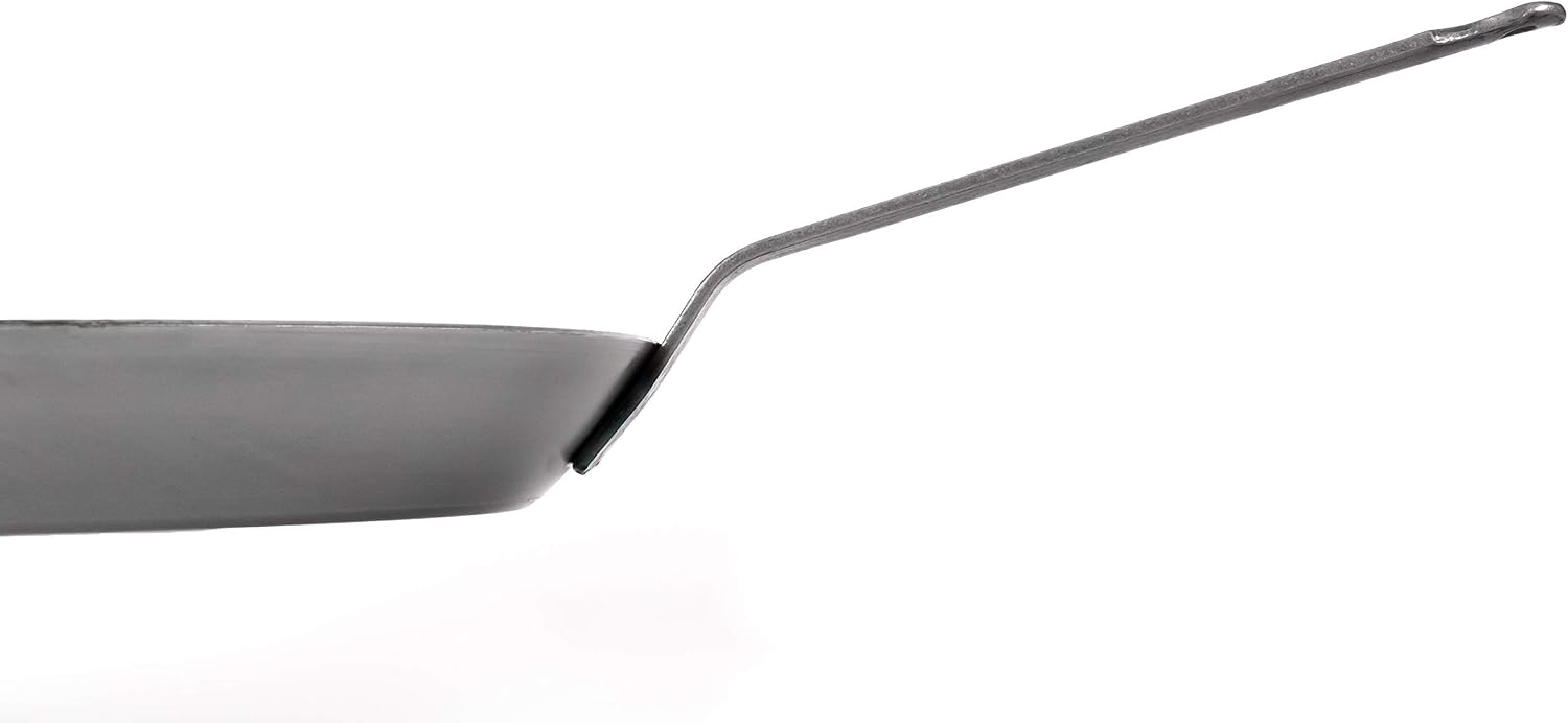 Matfer Bourgeat 062003 Black Steel Round Frying Pan, 10 1/4-Inch, Gray