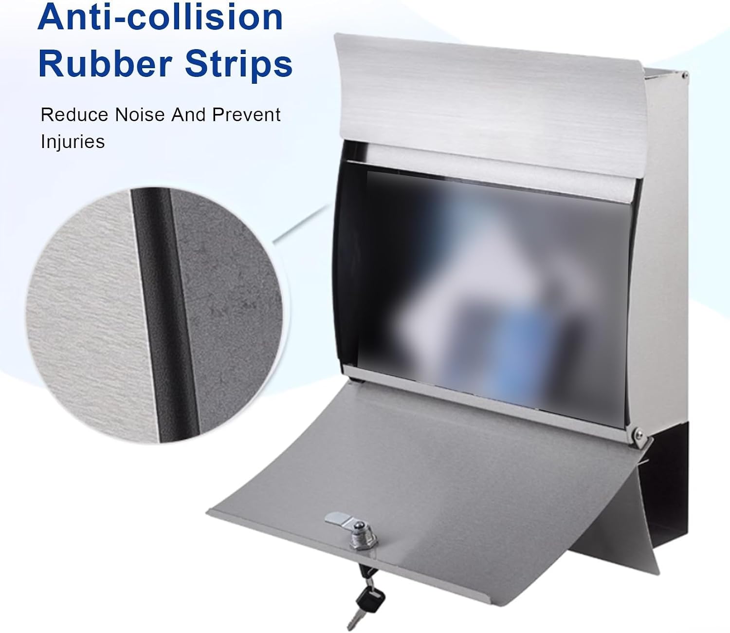 Modern Wall Mounted Mailbox, Large Capacity Galvanized Steel Metal Mail Box, Locking Mailboxes for Outside, Boxes Hanging Secure Postbox 14 x 4 x 18 Inch