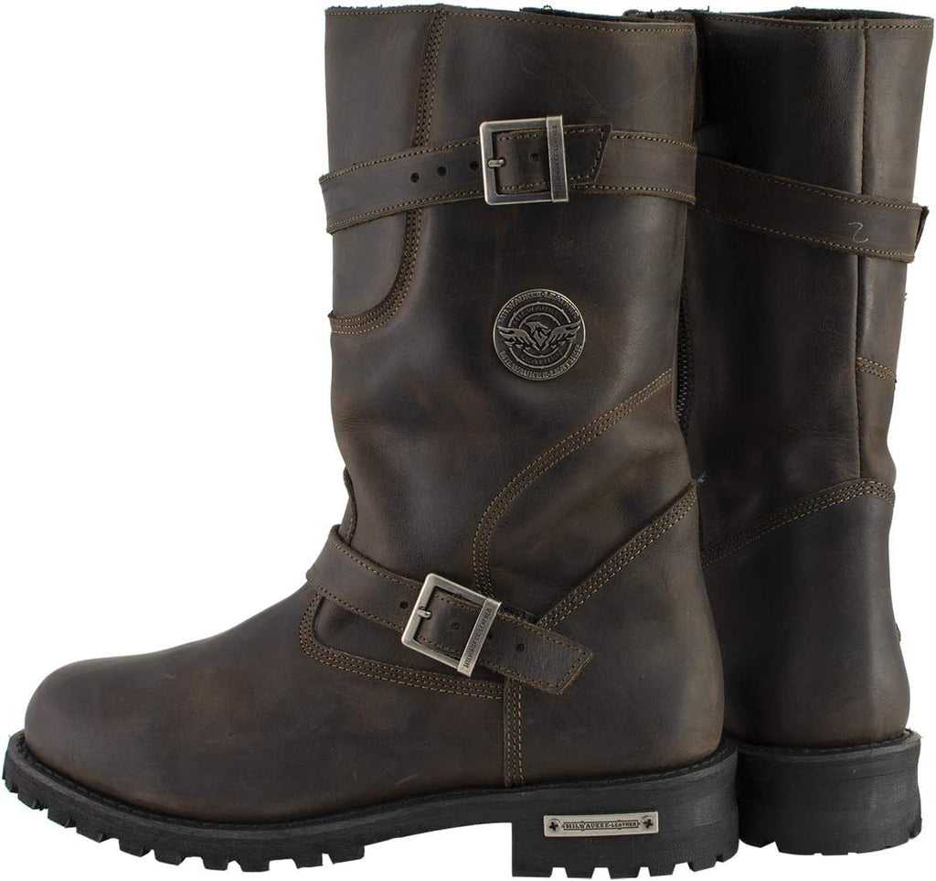 Milwaukee Leather MBM9063 Men's Classic Distressed Brown Leather Motorcycle Engineer Riding Biker Boots - 7
