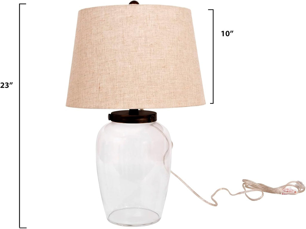 Creative Co-Op Glass Fillable Table Lamp with Shade