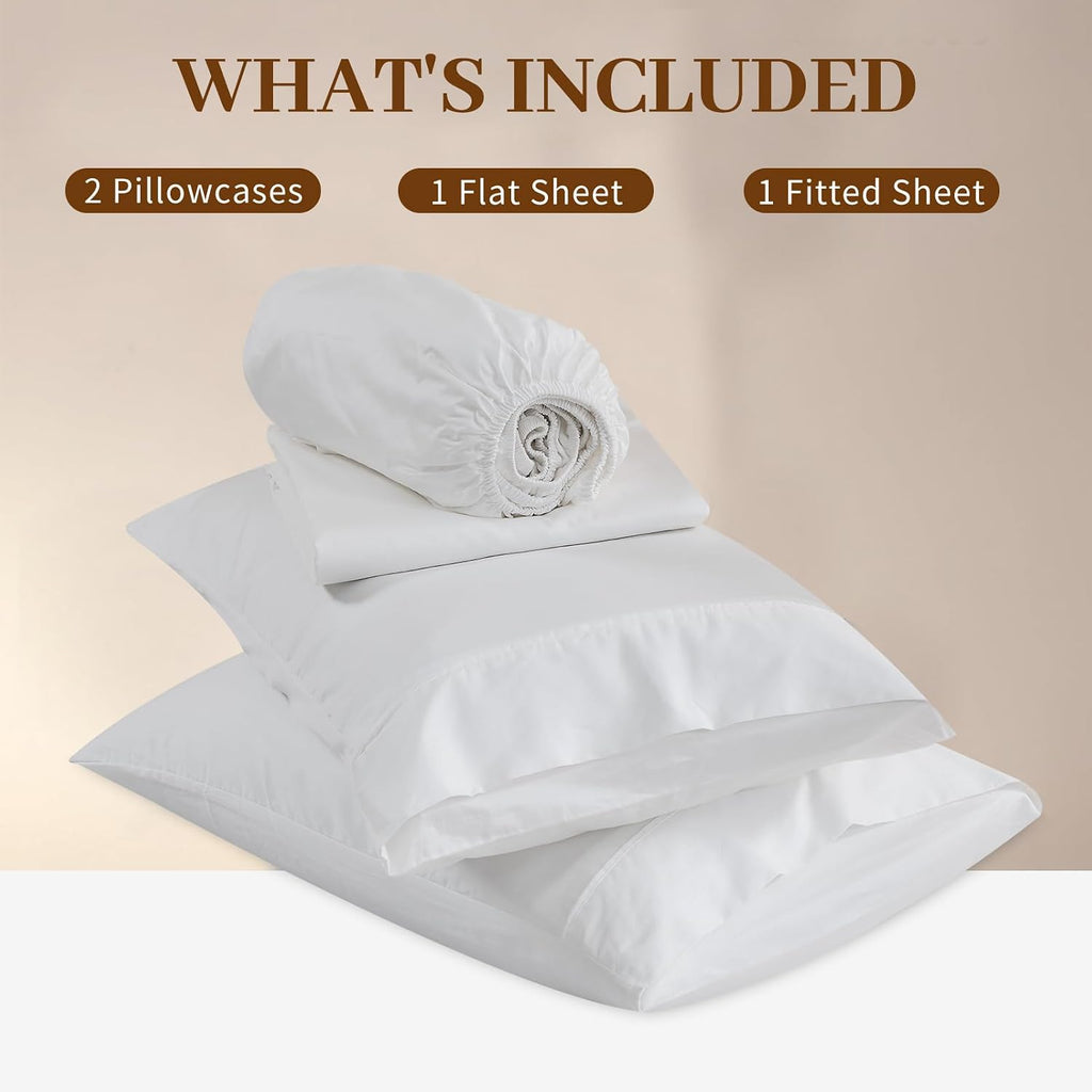Bedlifes Egyptian Cotton Sheets 1000 Thread Count California King Size, 4-Piece 16' Deep Pocket - Cooling & Breathable Ultra Soft Bedding for Hotel Comfort (White)