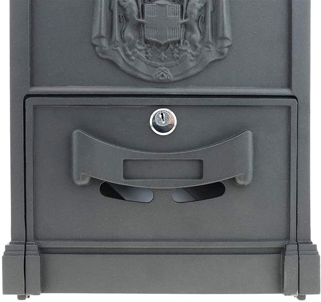 Suggestion Box Mail Box Key Drop Box Lockbox Wall Mounted Mail Box Retro European Mailbox Aluminum Post Box Secure Letterbox Outside Mailboxes
