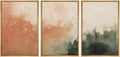 SIGNFORD Framed Canvas Print Wall Art Set Sunset Mist Abstract Coral and Green Illustrations Modern Art Relax/Calm for Living Room, Bedroom, Office - 24'x36'x3 Natural