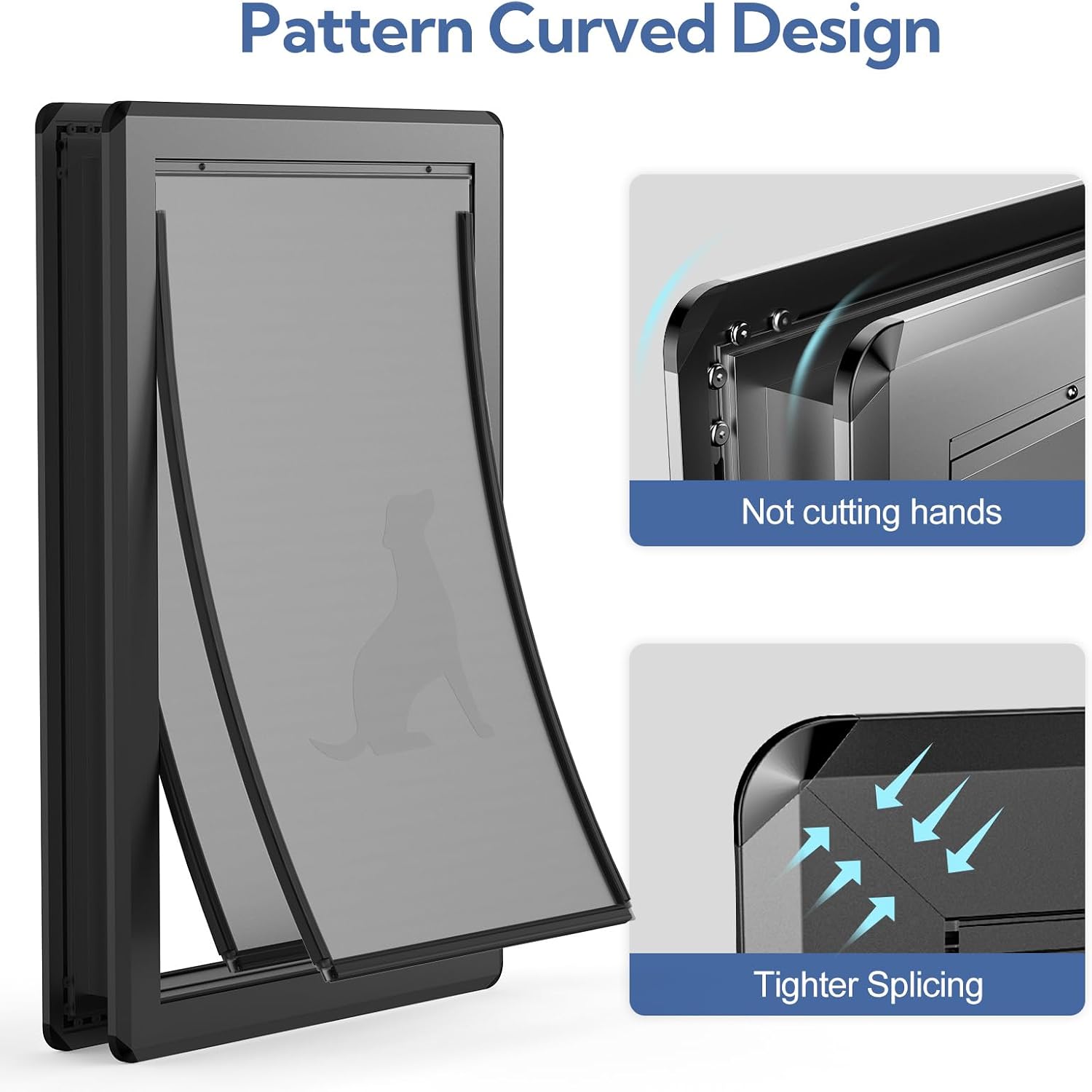 XL Full Enclosed Magnetic Flaps Dog Door, Rustproof Aluminum Alloy Frame, Extreme Weather Resistant Heavy Duty Pet Door, Supports Pets Up to 220 Lbs (Black)