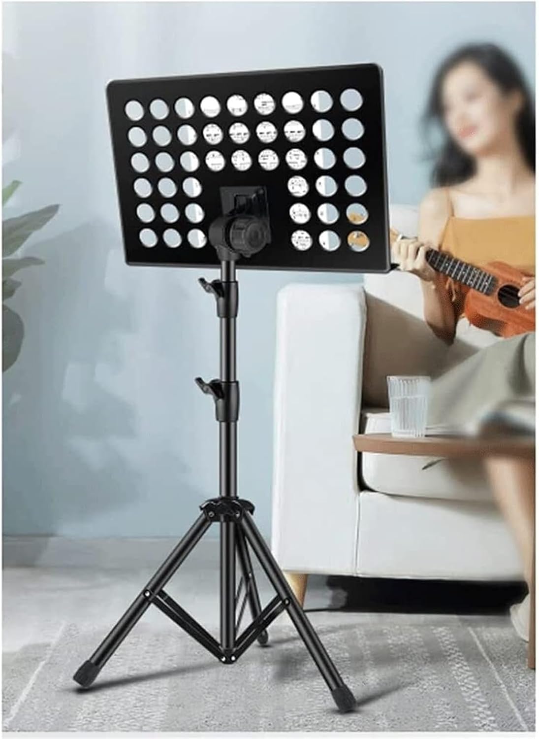 Standing Book Stand Height-Adjustable Music Stands Portable Music Holder 2 in 1 Sheet Music Stands for Violin Guitar Book Holders for Reading