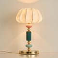 Modern White Fabric Table Lamp Plug in Metal Base Desk Light with Plug Cord Switch for Bedroom Bedside Living Room