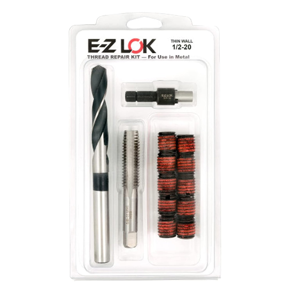 E-Z LOK EZ-310-820 Thread Repair Kit for Metal Carbon Steel Threaded Inserts 1/2-20 and Installation Tools