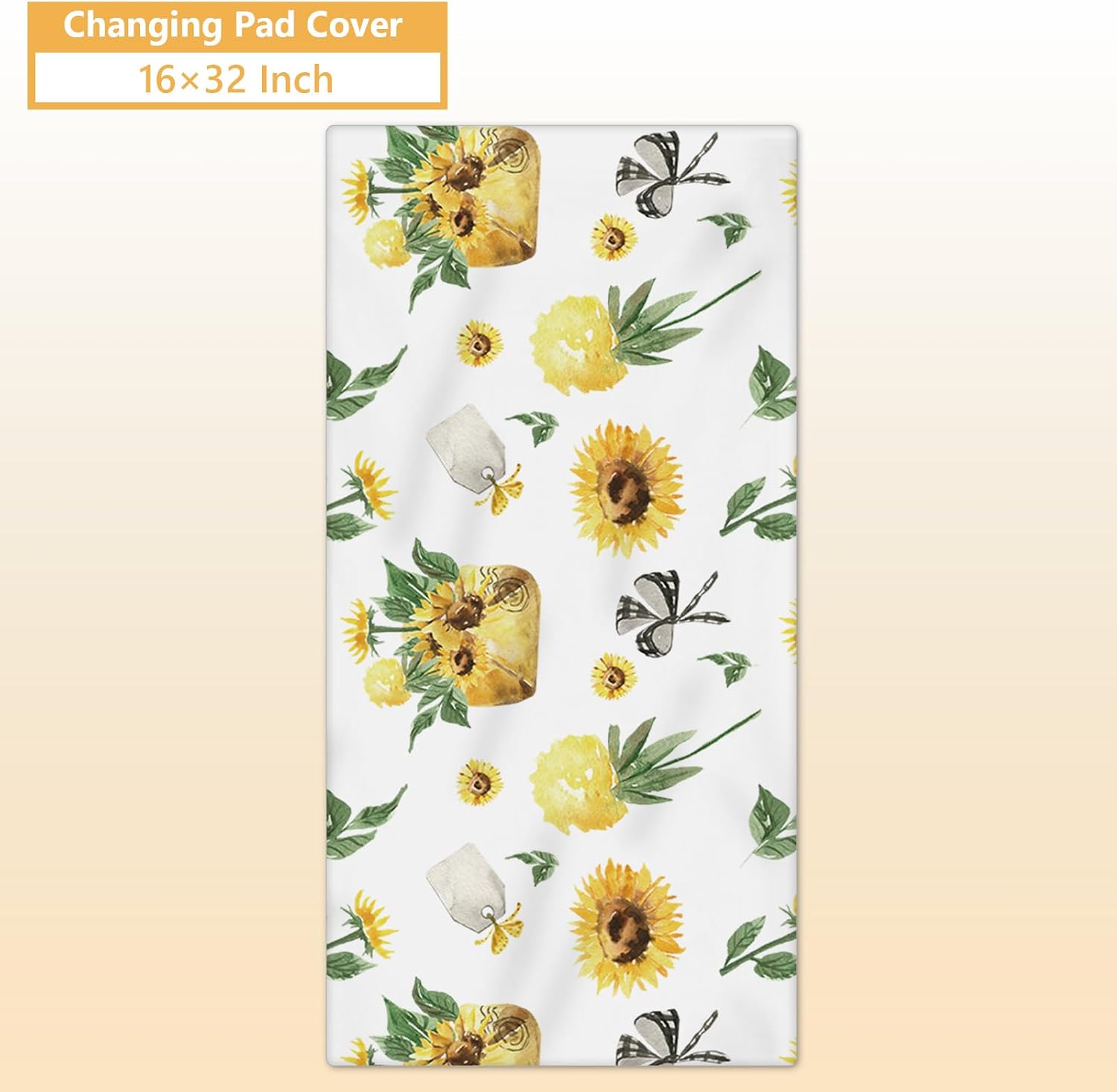 Terwex Personalized Baby Bedding Set - 5 Pcs Custom Infants Bedding Set with Infant Name - Double Layer Nursery Crib Set for Girls Boys - Customized Gifts for Toddler Baby Shower - Yellow Sunflower