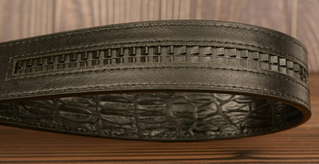 Mens Ratchet Leather Belt, Genuine Leather belts, Engraved Vintage Dragon Eagle Tiger Buckle, Business leisure belt