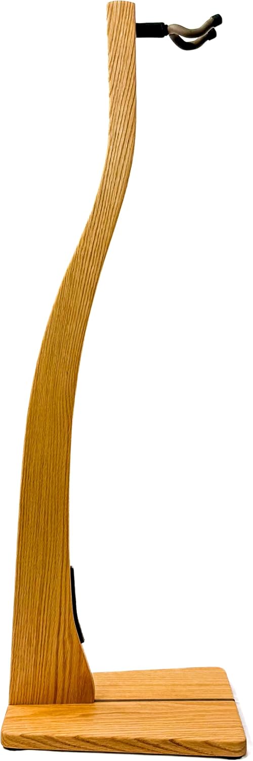 Zither Wooden Guitar Stand - Handcrafted Solid Wood Red Oak Floor Stands Best for Acoustic, Electric and Classical Guitars, Made in USA