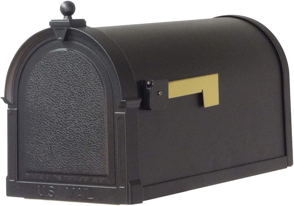 Special Lite Berkshire Curbside Mailbox with Sorrento Front Single Mailbox Mounting Bracket - TC-SOR-FS-1015-BLK