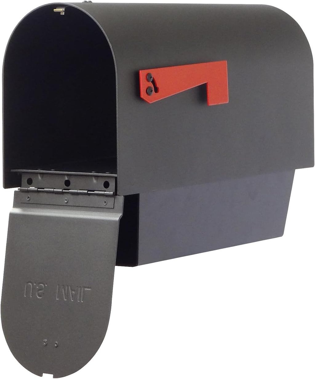 Special Lite Titan Steel Curbside Mailbox with Paper Tube with Springfield Post - Black Aluminum Mailbox with Post - SCH2016S-SPK710-BLK