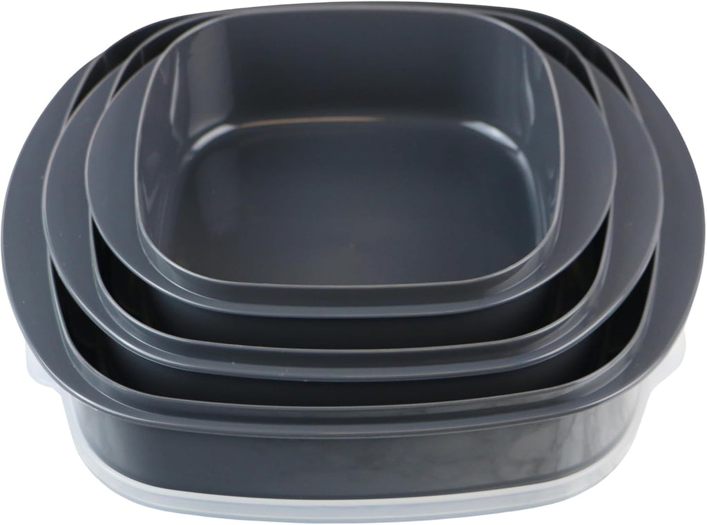 Reston Lloyd Nesting Microwave Containers, Adjustable Steam Vents, Airtight, Meal Prep, Durable BPA-Free Plastic- Freezer & Dishwasher Safe, Cookware & Food Storage, Anyday Cookware, Gray (Pack of 18)