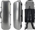 Violin Case 4/4 Full Size Carbon Fiber Material Includes Music Sheet Bag and Strap Lightweight Violin Case Ideal for Travel (Silver)