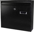 Wall Mount Drop Box Locking Mailboxes with Lock and Key Medium Capacity Post Box Metal Mailbox Simple and Stylish Mailbox Safer, Black