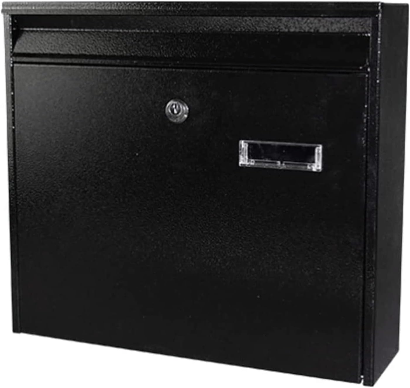 Wall Mount Drop Box Locking Mailboxes with Lock and Key Medium Capacity Post Box Metal Mailbox Simple and Stylish Mailbox Safer, Black