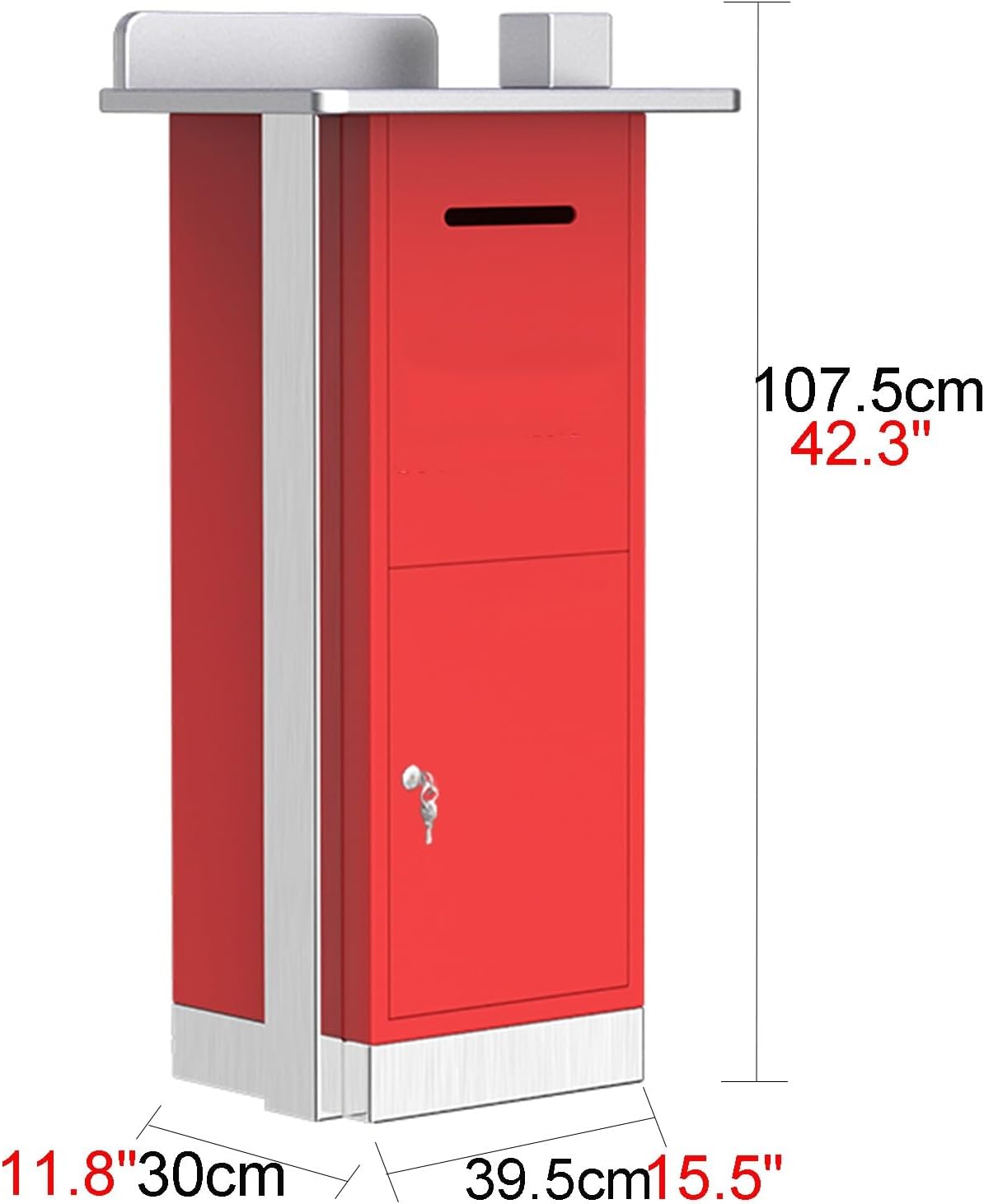 Locking Steel Plate Mailbox Plastic Spraying Process Home Standing Mailboxes Top with Pen Holder Design Outdoor Rainproof Parcel Boxes