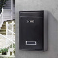 Mounted Mailbox with Combination Lock Metal Coded Lock Letterbox Post Newspaper Box(Color:White)