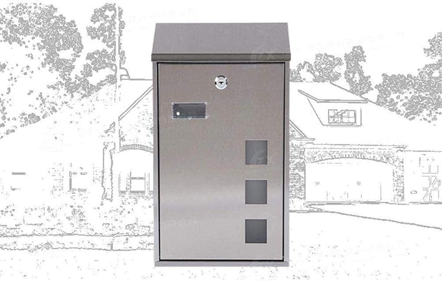 Weatherproof Outside Stainless Steel Postbox, Secure Letterbox Mailboxes Letter Box