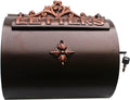 Vintage Lockable Mailbox, Wall Mount Mailboxes for Outside, Antique Metal Post Box with Lock, 13 X 13 X 5 in